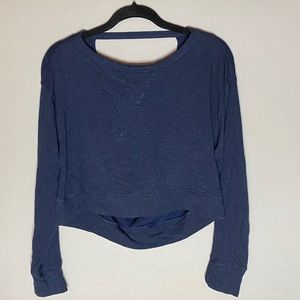 BCBG open drape-back cropped sweatshirt